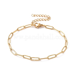 PVD-Vakuumbeschichtung 304 Edelstahl Büroklammer-Kettenarmband für Männer und Frauen&nbsp;BJEW-E031-10G
