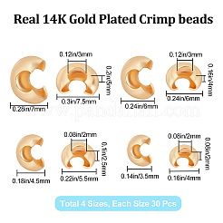 120 pz. 4 copriperline in ottone stile crimpatura&nbsp;KK-BBC0004-51