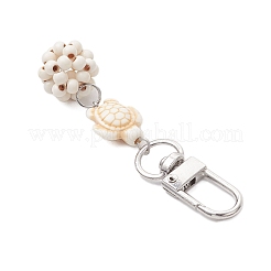 Decorazioni pendenti con perline sintetiche turchesi rotonde e tartarughe marine&nbsp;HJEW-JM03101-03