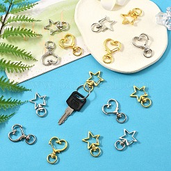 20 Stück 4 Stile Herz/Stern Legierung Schwenkverschlüsse&nbsp;FIND-YW0005-60