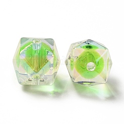 Perline acriliche iridescenti arcobaleno con placcatura uv bicolore&nbsp;TACR-D010-02D