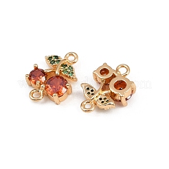 Messing Pavé Orange Zirkonia Fruchtverbinder Charms&nbsp;KK-C115-02A-G