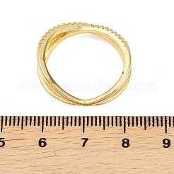 Bagues en laiton avec zircone cubique de micro pave&nbsp;RJEW-D340-01G-01