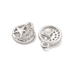 Messing micro pave klar zirkonia charme&nbsp;KK-Z044-18P
