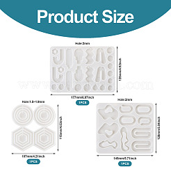 3 Uds. Moldes de silicona para colgantes diy con forma hexagonal&nbsp;DIY-TA0006-40