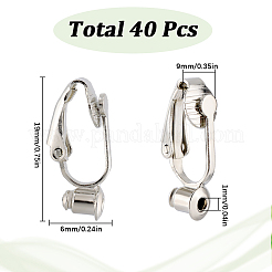 40 pz di convertitori per orecchini a clip in ottone&nbsp;KK-SC0004-70P