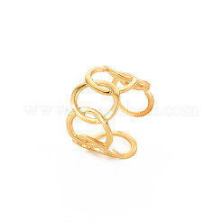 Placcatura ionica (ip) 304 anello polsino ovale aperto ad incastro in acciaio inossidabile&nbsp;RJEW-S405-147G