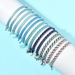 14 ensemble de bracelets en cordon de coton 7 couleurs pour hommes et femmes&nbsp;BJEW-FS00025-02