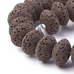Brins de perles de pierre de lave naturelle&nbsp;G-F671-01B-13