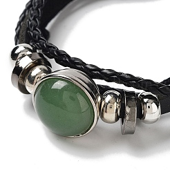 Mehrsträngige Armbänder aus natürlichem grünem Aventurin&nbsp;BJEW-Q337-01G