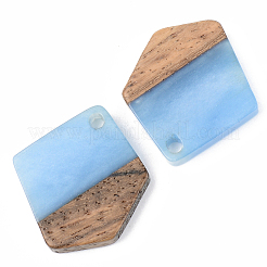 Pendentifs en résine opaque et bois de noyer&nbsp;RESI-S389-033A-C01
