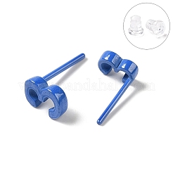 Orecchini a bottone in ceramica con zirconi e bioceramica ipoallergenica&nbsp;EJEW-C065-03D