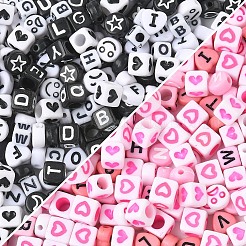 300pcs 6 Arten undurchsichtige Acryl-Emaille-Perlen&nbsp;MACR-YW0004-26