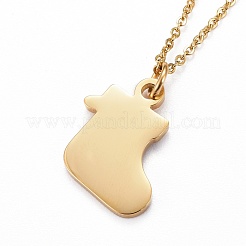 Colliers pendentifs en acier inoxydable 304 avec placage ionique (IP)&nbsp;NJEW-Z008-02G