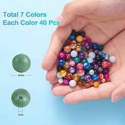 300 pz 10 colori agata a strisce naturali/perline di agata fasciata&nbsp;G-SZ0002-03