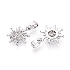 Pendenti in zirconi cubici trasparenti in micro pavè di ottone&nbsp;KK-T080-73P