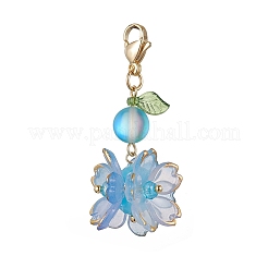 Décorations de pendentif en pierre de lune synthétique et en verre&nbsp;HJEW-TA00337-02