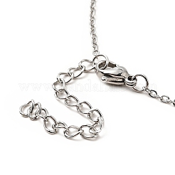 Ciambella di vetro colorato con collana pendente albero della vita&nbsp;NJEW-J008-01A-P