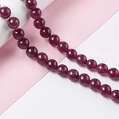 Natürliche weiße Jade Imitation Granat Perlen Stränge&nbsp;G-I334-02C