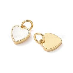 Natürliche weiße Muschelherzanhänger&nbsp;KK-D502-19G
