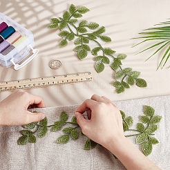 Applikationen aus Viskose mit Blättern zum Aufnähen&nbsp;DIY-WH0308-607