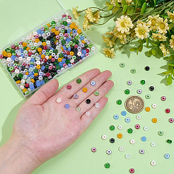 600 Stück 12 Farben Imitation Jade Glas Saatperlen&nbsp;SEED-ME0001-05