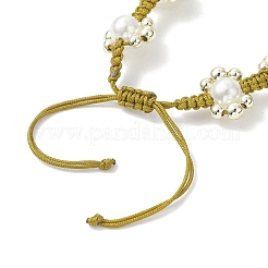 Braccialetti di perline intrecciate in perle sintetiche non magnetiche in ematite sintetica e placcata in plastica per donna&nbsp;BJEW-JB12918