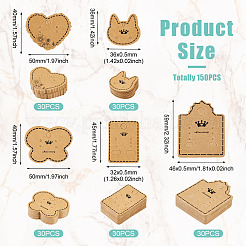 150 Stück 5 Stile Kraftpapier-Ohrring-Displaykarten&nbsp;DIY-TA0006-04