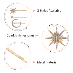 12 Stück Haarspangen mit Eisen-Strass in 6 Stilen&nbsp;PHAR-HS0001-02