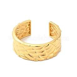 Bague ouverte texturée en acier inoxydable 304 avec placage ionique (IP) pour hommes et femmes&nbsp;RJEW-I085-23G