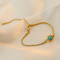 Bracelets en laiton pavé d'aventurine verte&nbsp;WGB0A2A-01