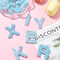 26 pièces 26 styles pendentifs en résine époxy transparente&nbsp;CRES-YW0002-28J