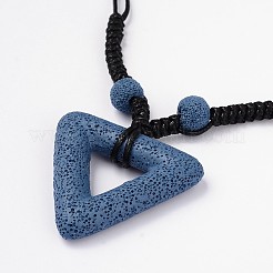 Collane con pendenti triangolari in pietra lavica&nbsp;NJEW-D205-04