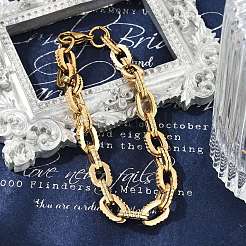 Bracciali a catena con maglie doppie in acciaio inossidabile 304 per donna e uomo&nbsp;BJEW-F488-36G