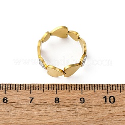 304 Edelstahl mit Strass-Fingerringen&nbsp;RJEW-Q020-15G
