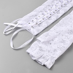 Guantes largos sin dedos de encaje de poliéster&nbsp;AJEW-WH20020-564B