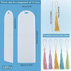 Kits de création de marque-pages DIY avec décorations en acrylique transparent et pompons en polyester&nbsp;DIY-SP0001-92B