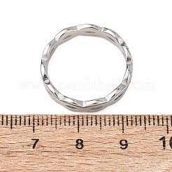 Anelli da donna in acciaio inossidabile 304 con zirconi cubici trasparenti e ondulati&nbsp;RJEW-Z115-02P