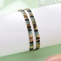 Vintage-Armbänder im Ethno-Stil mit verstellbarem Schiebeverschluss aus handgefertigten Glasperlen (Tila) für Damen&nbsp;LS-ZN9527-1