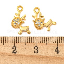 Weihnachtsmotiv Messing Anhänger mit klarem Zirkonia&nbsp;KK-N254-27G