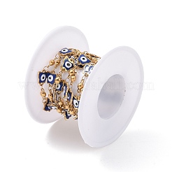 Placcatura ionica (ip) farfalla smaltata con catene a maglie malocchio&nbsp;CHS-G020-01G-03
