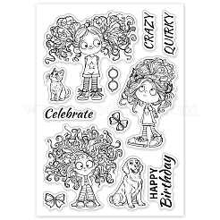 Individuelle Klarsichtstempel aus PVC-Kunststoff mit Sommermotiv&nbsp;DIY-WH0631-0779
