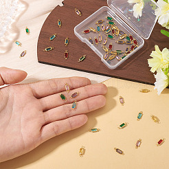 60 pz. 6 colori ottone pavé k9 connettore in vetro charms&nbsp;KK-TA0003-14