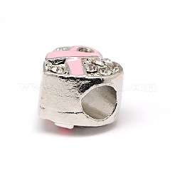 Europäische Perlen aus platinierter Legierung aus Strass&nbsp;X-MPDL-A023-B05