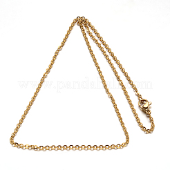 Collana a catena in acciaio inossidabile placcata ionica (ip) 304 per uomo e donna&nbsp;STAS-L164A-01G-B