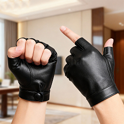 Guantes de medio dedo de cuero sintético&nbsp;AJEW-WH20070-269B