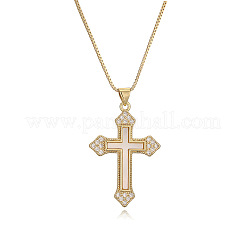 Halskette mit religiösem Kreuzanhänger aus Messing&nbsp;WGB716B-02
