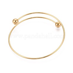 Fabrication de bracelets manchettes en fil d'acier inoxydable 304 avec placage ionique ajustable (IP).&nbsp;MAK-WH20002-01C-G