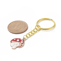 4 pièces 4 styles pendentifs en alliage d'émail porte-clés de personnage de champignon&nbsp;KEYC-JKC00432