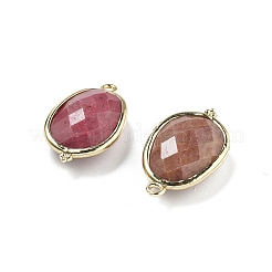 Ciondoli connettore ovali sfaccettati in rodonite naturale&nbsp;G-H323-02G-15